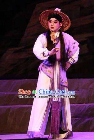 the Legend of Gold Rice Chinese Guangdong Opera Xiaosheng Apparels Costumes and Headwear Traditional Cantonese Opera Young Male Garment Farmer Lu Yacan Clothing