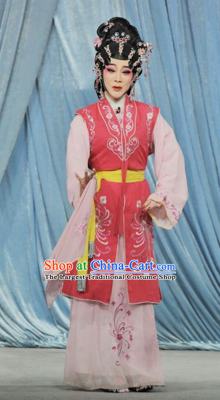 Chinese Cantonese Opera Young Mistress Garment The Sword Costumes and Headdress Traditional Guangdong Opera Actress Apparels Woman Dress