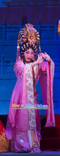 Chinese Cantonese Opera Empress Garment Wu Suo Dong Gong Costumes and Headdress Traditional Guangdong Opera Young Woman Apparels Queen Dress