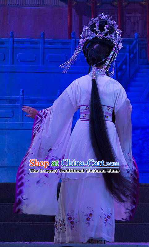 Chinese Cantonese Opera Actress Garment Wu Suo Dong Gong Costumes and Headdress Traditional Guangdong Opera Princess Apparels Hua Tan Dress
