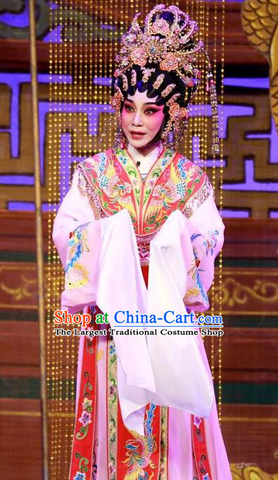 Chinese Cantonese Opera Princess Garment San Kan Yu Mei Costumes and Headdress Traditional Guangdong Opera Hua Tan Apparels Diva Liu Jinding Dress