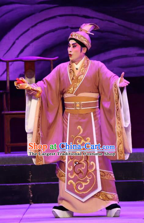 Pan Maoming Chinese Guangdong Opera Magistrate Apparels Costumes and Headwear Traditional Cantonese Opera Minister Garment Official Clothing