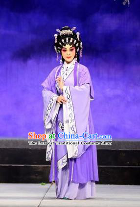 Chinese Cantonese Opera Diva Garment Pan Maoming Costumes and Headdress Traditional Guangdong Opera Actress Apparels Young Mistress Dress