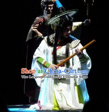 Chinese Cantonese Opera Village Girl Jin Di Garment Nan Yue Gong Ci Costumes and Headdress Traditional Guangdong Opera Actress Apparels Swordswoman Dress