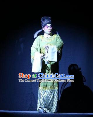 Shuang Qiang Lu Wenlong Chinese Guangdong Opera Xiaosheng Apparels Costumes and Headwear Traditional Cantonese Opera Young Male Garment Official Wang Zuo Clothing