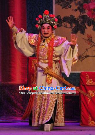 Unhappy Marriage Chinese Guangdong Opera Bully Apparels Costumes and Headwear Traditional Cantonese Opera Wusheng Garment Martial Male Clothing