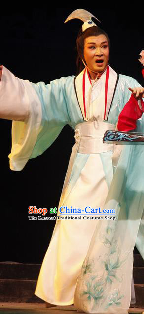 Chinese Traditional Ming Dynasty Scholar Wen Zhong Apparels Costumes Historical Drama Ancient Gifted Youth Garment Young Man Clothing and Headwear