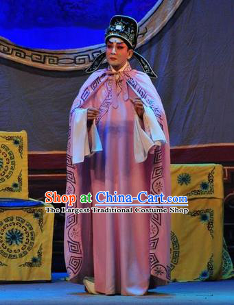 Unhappy Marriage Chinese Guangdong Opera Scholar Apparels Costumes and Headwear Traditional Cantonese Opera Niche Garment Young Man Clothing