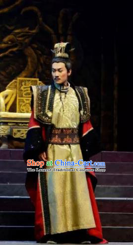 Chinese Traditional Northern Wei Dynasty Emperor Apparels Costumes Historical Drama Bei Wei Feng Yang Ancient Monarch Garment King Tuoba Hong Clothing and Headwear