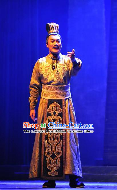 Chinese Traditional Northern Wei Dynasty Xiaowen Emperor Apparels Costumes Historical Drama Bei Wei Feng Yang Ancient King Garment Tuoba Hong Clothing and Headwear