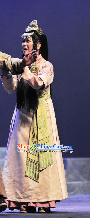 Chinese Historical Drama Bei Wei Feng Yang Ancient Imperial Consort Lin Garment Costumes Traditional Northern Wei Dynasty Court Woman Dress Apparels and Headdress