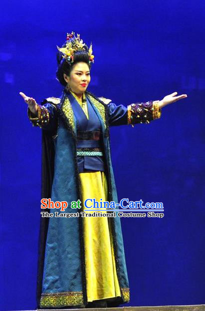 Chinese Historical Drama Bei Wei Feng Yang Ancient Queen Garment Costumes Traditional Northern Wei Dynasty Empress Dowager Dress Court Woman Apparels and Headdress