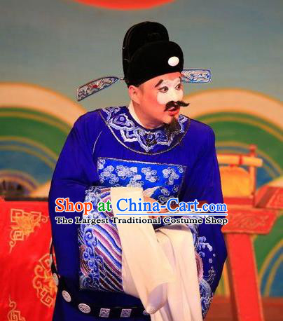 Xu Jiujing Chinese Guangdong Opera Magistrate Apparels Costumes and Headwear Traditional Cantonese Opera Clown Garment Official Clothing