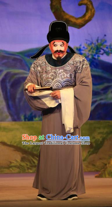 Xu Jiujing Chinese Guangdong Opera Official Apparels Costumes and Headwear Traditional Cantonese Opera Clown Garment Magistrate Clothing