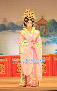 Chinese Cantonese Opera Princess Consort Garment Xu Jiujing Costumes and Headdress Traditional Guangdong Opera Rani Apparels Young Woman Dress