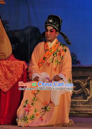 Unhappy Marriage Chinese Guangdong Opera Xiaosheng Apparels Costumes and Headwear Traditional Cantonese Opera Scholar Garment Niche Clothing