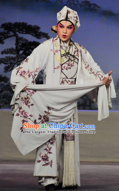 Fan Lihua Return Tang Chinese Guangdong Opera Wusheng Apparels Costumes and Headwear Traditional Cantonese Opera Swordsman Garment Martial Man Clothing