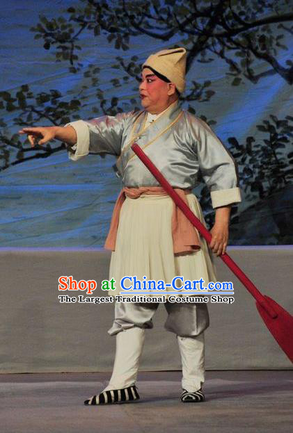 Fan Lihua Return Tang Chinese Guangdong Opera Boatman Apparels Costumes and Headwear Traditional Cantonese Opera Fisher Garment Figurant Clothing