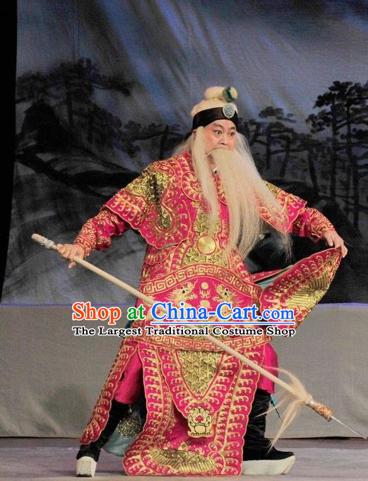 Fan Lihua Return Tang Chinese Guangdong Opera Elderly Male Apparels Costumes and Headwear Traditional Cantonese Opera General Garment Cheng Yaojin Armor Clothing