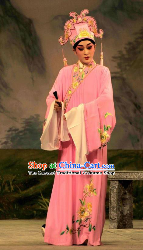 Lou Tai Hui Chinese Guangdong Opera Young Male Apparels Costumes and Headwear Traditional Cantonese Opera Xiaosheng Garment Niche Clothing