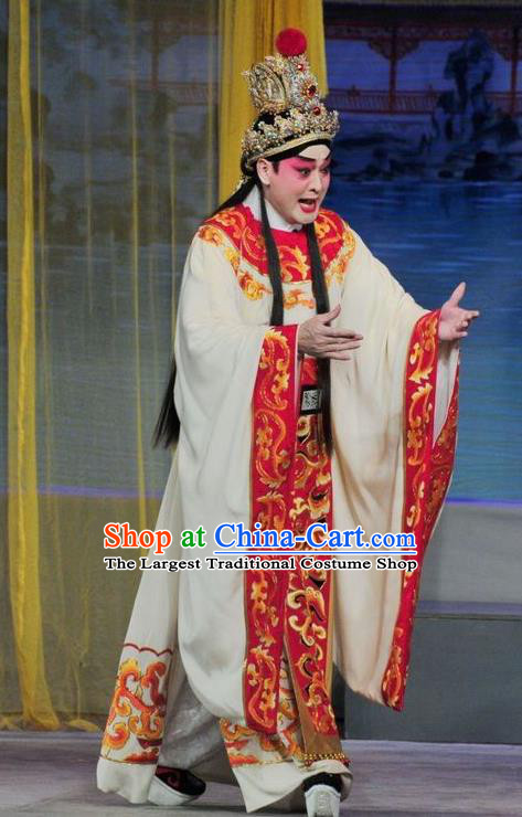 Luo Shui Qing Meng Chinese Guangdong Opera Cao Zhi Apparels Costumes and Headwear Traditional Cantonese Opera Prince Garment Young Male Clothing