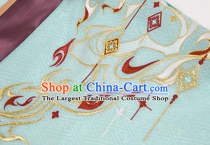 Asian Chinese Traditional Song Dynasty Royal Prince Hanfu Apparels Ancient Nobility Childe Historical Costumes Embroidered Cape Shirt and Skirt Complete Set for Men