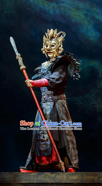Chinese Traditional Stage Performance Apparels Costumes Historical Drama The Prince of Lanling Ancient General Garment Armor Clothing and Headwear