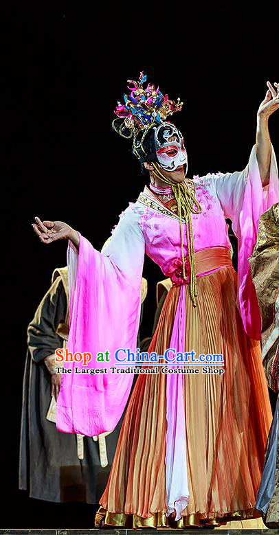 Chinese Historical Drama The Prince of Lanling Ancient Actress Empress Garment Costumes Traditional Stage Show Dress Female Role Apparels and Headdress