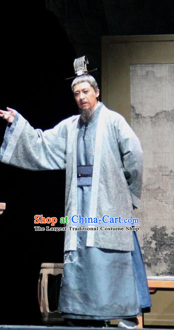 Chinese Traditional Stage Performance Historical Drama Da Song Yu Shi Apparels Costumes Ancient Minister Garment Song Dynasty Censor Zhao Bian Clothing and Headwear