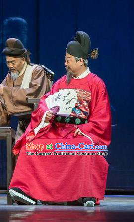 Chinese Traditional Ming Dynasty Clothing Stage Performance Historical Drama Apparels Official Costumes Ancient Minister Hai Rui Garment and Headwear