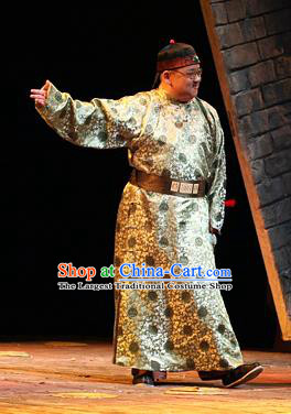 Chinese Traditional Qing Dynasty Adviser Clothing Stage Performance Historical Drama Apparels Costumes Ancient Childe Garment and Headwear