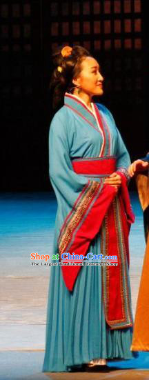 Chinese Historical Drama Ballast Stone Ancient Dame Garment Costumes Traditional Stage Show Actress Dress Three Kingdoms Period Madame Apparels and Headpieces