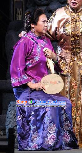 Chinese Historical Drama Autumn Begins Ancient Madame Garment Costumes Traditional Stage Show Dress Qing Dynasty Rich Female Apparels and Headpieces