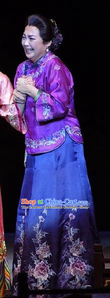 Chinese Historical Drama Autumn Begins Ancient Madame Garment Costumes Traditional Stage Show Dress Qing Dynasty Rich Female Apparels and Headpieces