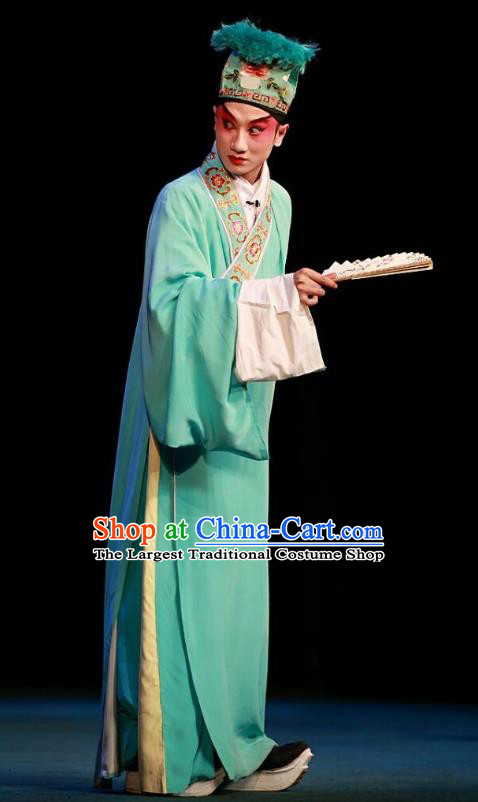 Zhen Zhu Shan Chinese Sichuan Opera Merchant Apparels Costumes and Headpieces Peking Opera Highlights Young Male Garment Xiaosheng Jiang Xing Clothing