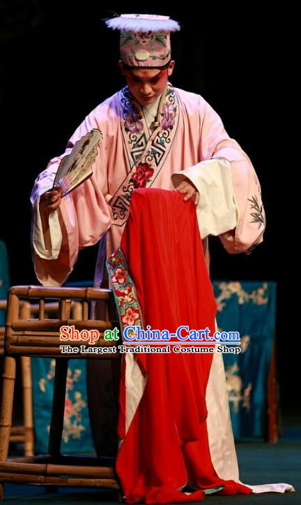 Zhen Zhu Shan Chinese Sichuan Opera Merchant Chen Shang Apparels Costumes and Headpieces Peking Opera Highlights Young Male Garment Xiaosheng Clothing