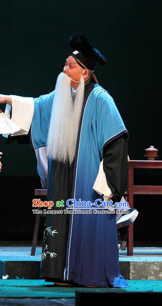 Cao Min Song Shijie Chinese Sichuan Opera Old Scholar Apparels Costumes and Headpieces Peking Opera Highlights Laosheng Garment Civilian Clothing