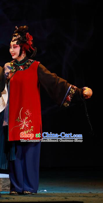 Chinese Sichuan Opera Highlights Dame Garment Costumes and Headdress Cao Min Song Shijie Traditional Peking Opera Country Woman Dress Apparels