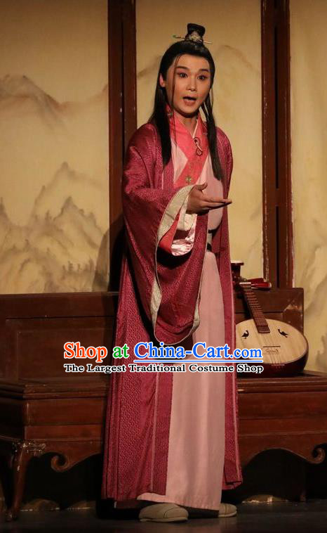 Chinese Traditional Jin Dynasty Young Male Clothing Stage Performance Historical Drama Guang Ling San Apparels Costumes Ancient Scholar Lv An Garment and Headwear