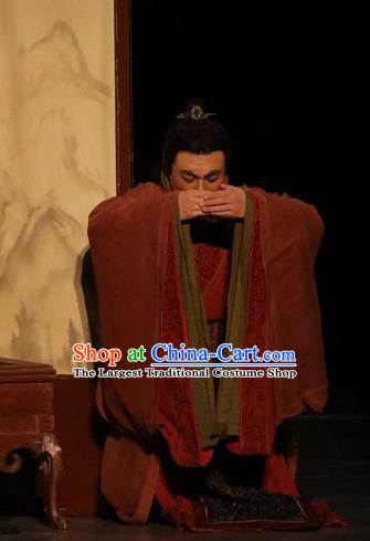 Chinese Traditional Jin Dynasty Official Clothing Stage Performance Historical Drama Guang Ling San Apparels Costumes Ancient Minister Garment and Headwear