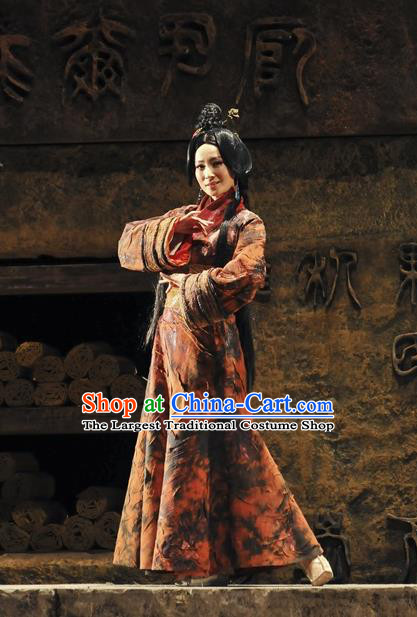 Chinese Historical Drama Fu Sheng Ancient Young Beauty Garment Costumes Traditional Stage Show Dress Qin Dynasty Female Apparels and Headpieces