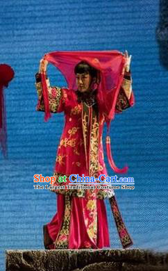 Chinese Sichuan Opera Highlights Bride Garment Costumes and Headdress The Sound of Bell Traditional Peking Opera Hua Tan Dress Actress Ge Laifeng Apparels