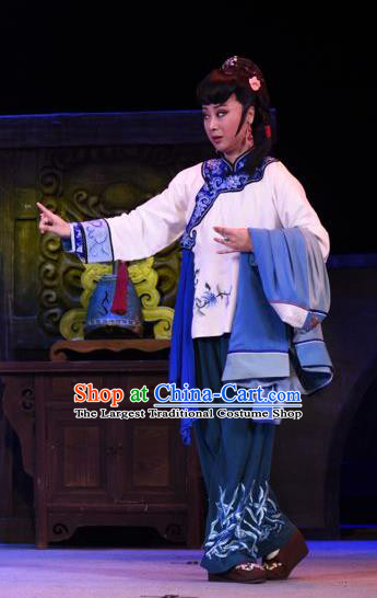 Chinese Sichuan Opera Highlights Young Woman Garment Costumes and Headdress The Sound of Bell Traditional Peking Opera Country Female Ge Laifeng Dress Apparels