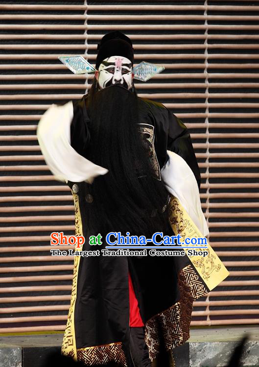 Cao Min Song Shijie Chinese Sichuan Opera Official Apparels Costumes and Headpieces Peking Opera Highlights Painted Role Garment Elderly Male Clothing