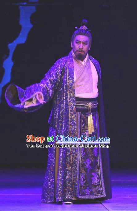 Chinese Traditional Jin Dynasty Official Clothing Stage Performance Historical Drama Guang Ling San Apparels Costumes Ancient Lord Garment and Headwear