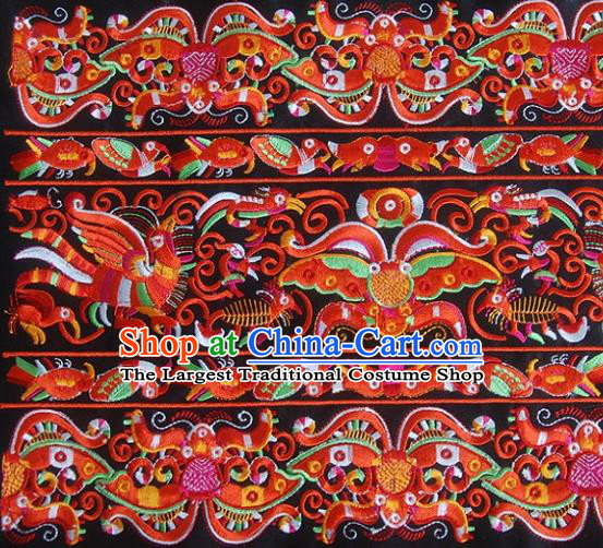 Chinese Traditional Ethnic Embroidered Butterfly Patch Decoration Embroidery Applique Craft Embroidered Triangle Accessories