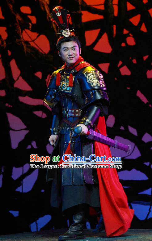 Chinese Traditional Spring and Autumn Period Warrior Armor Clothing Stage Performance Historical Drama Yao Li And Qing Ji Apparels Costumes Ancient General Garment and Headwear