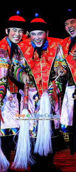 Chinese Traditional Qing Dynasty Eunuch Clothing Stage Performance Dance Drama The Summer Palace Apparels Costumes Ancient Court Servant Garment and Headwear