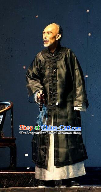 Chinese Traditional Buddhist Master Clothing Stage Performance Historical Drama Apparels Costumes Ancient Elderly Male Yang Renshan Garment