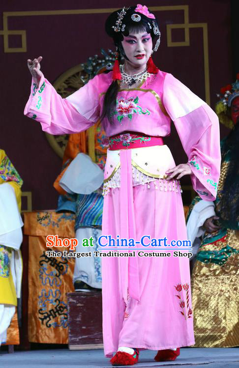 Chinese Sichuan Opera Highlights Young Beauty Garment Costumes and Headdress He Gong Huan Qing Traditional Peking Opera Xiaodan Dress Palace Lady Apparels